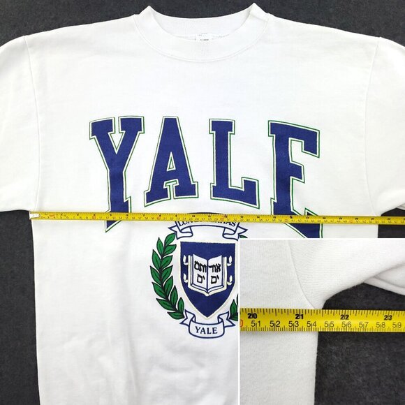 Yale University Vintage Sweatshirt Crewneck Bulldog Raised Spellout Made USA XL - Picture 8 of 14